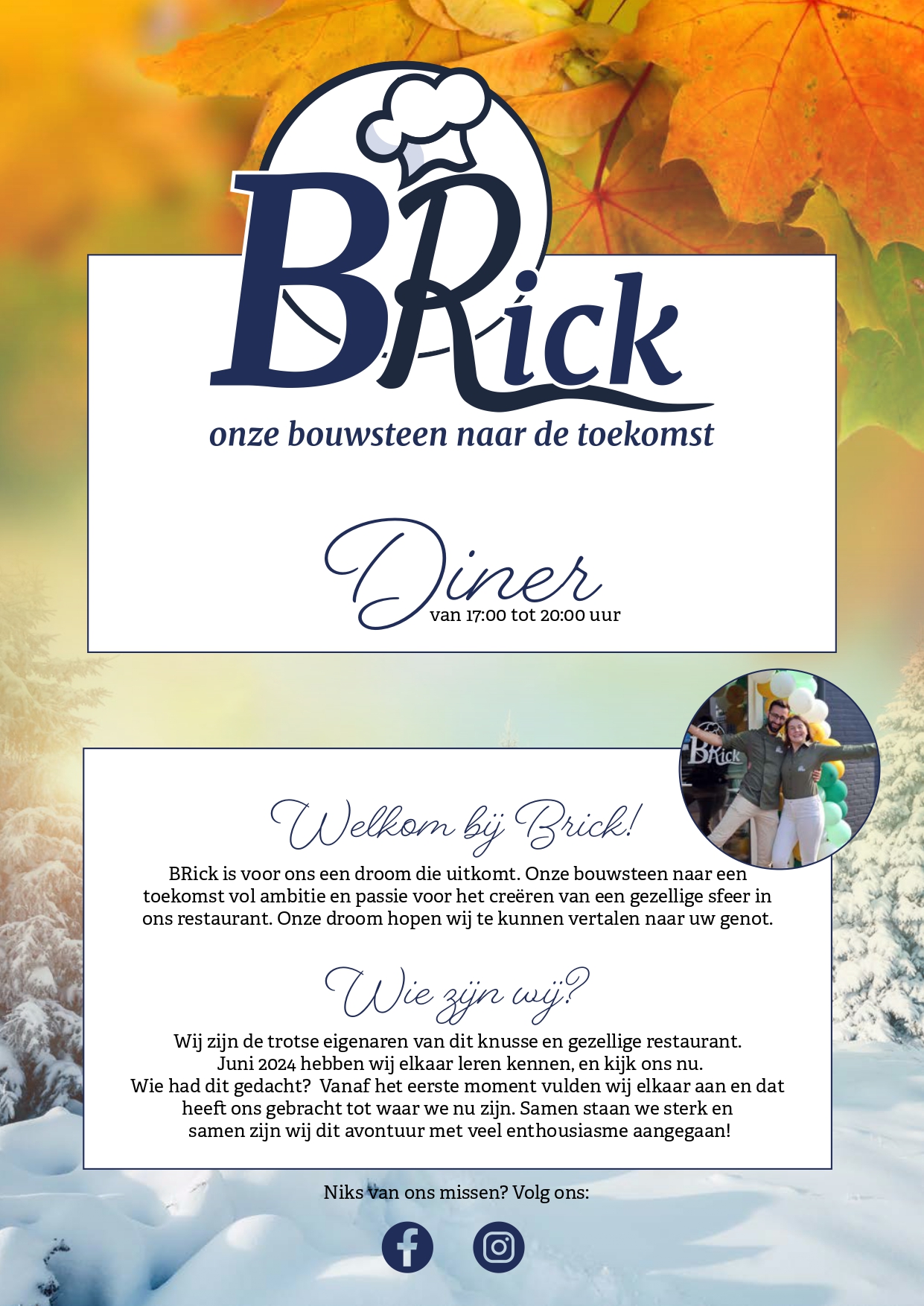 Dinerkaart titelblad BRick Landgraaf